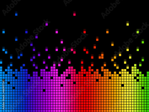 Rainbow Soundwaves Background Means Musical Playing Or DJ.