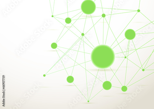 Bright green connected dots background