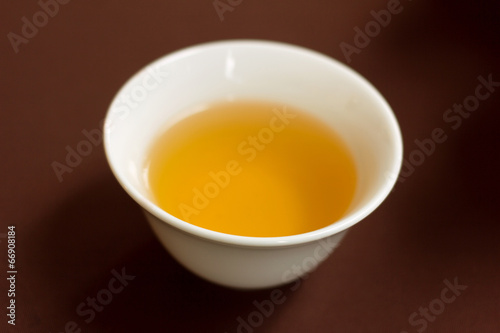 traditional tea in ceramic cup on Chinese style.