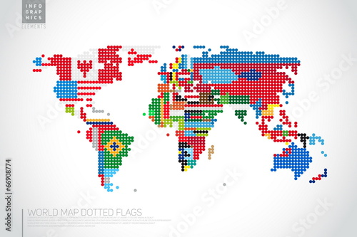 Infographics World map from dots with pointer marks  communicati