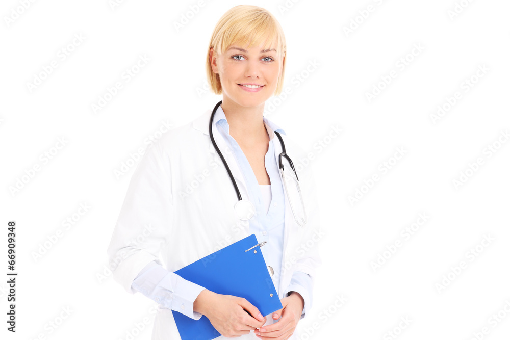 Portrait of a doctor with documents Portrait of a doctor with documents