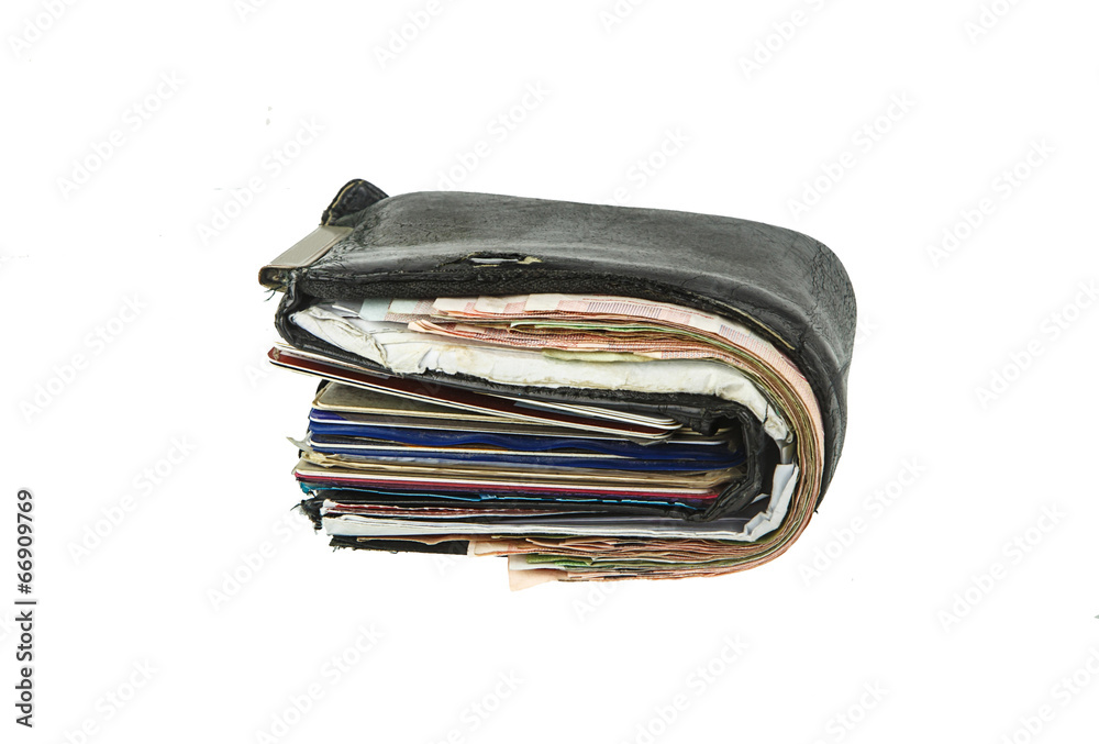 Old black wallet Old black wallet