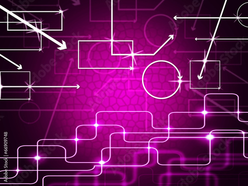 Pink Shapes Background Shows Geometry And Curvy Rectangles.