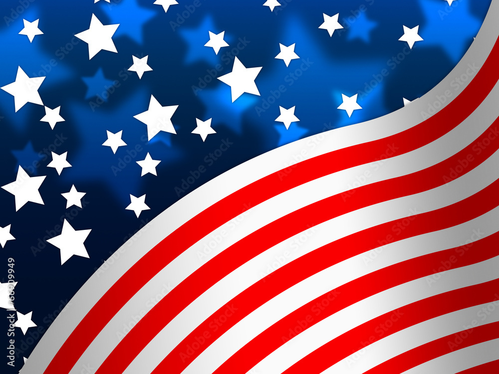 Obraz premium American Flag Banner Means States America And Stars.