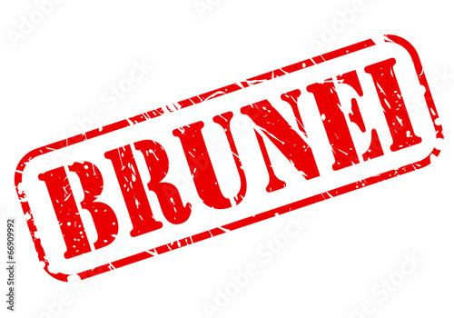 Brunei red stamp text