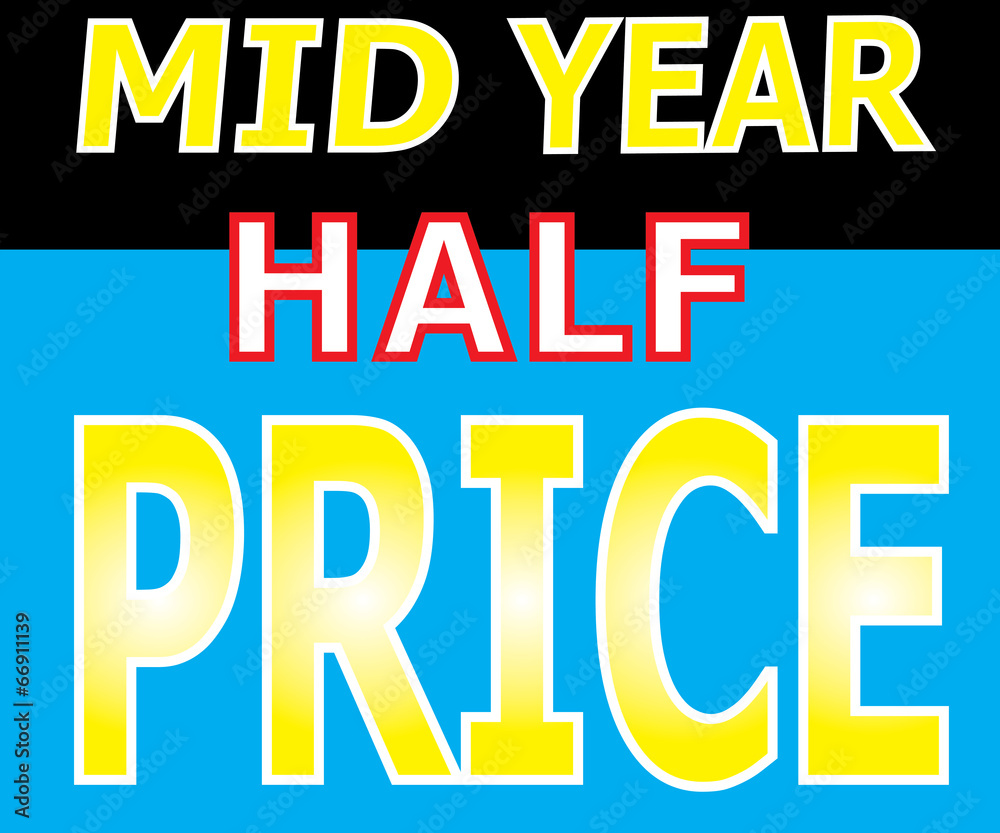 Mid Year Half Price Promotion Label