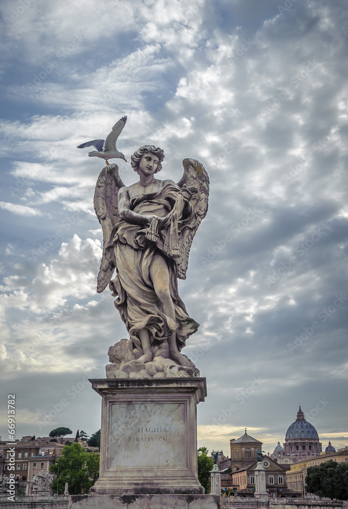 Sculpture of angel with Veronica’s Veil, Sant’Angelo bridge,