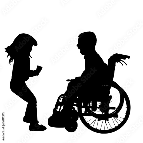 Vector silhouette of a boy.