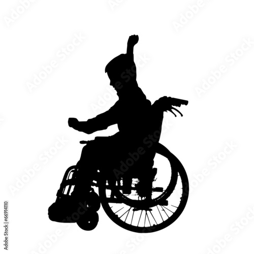 Vector silhouette of a boy.