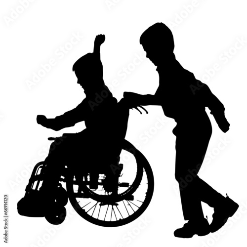 Vector silhouette of a boy.