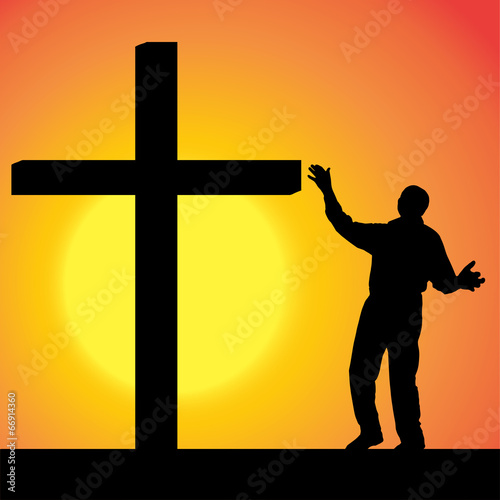 Vector silhouettes of man.