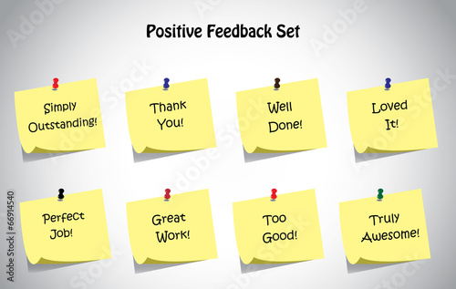 simple unique positive feedback text post it notes collection