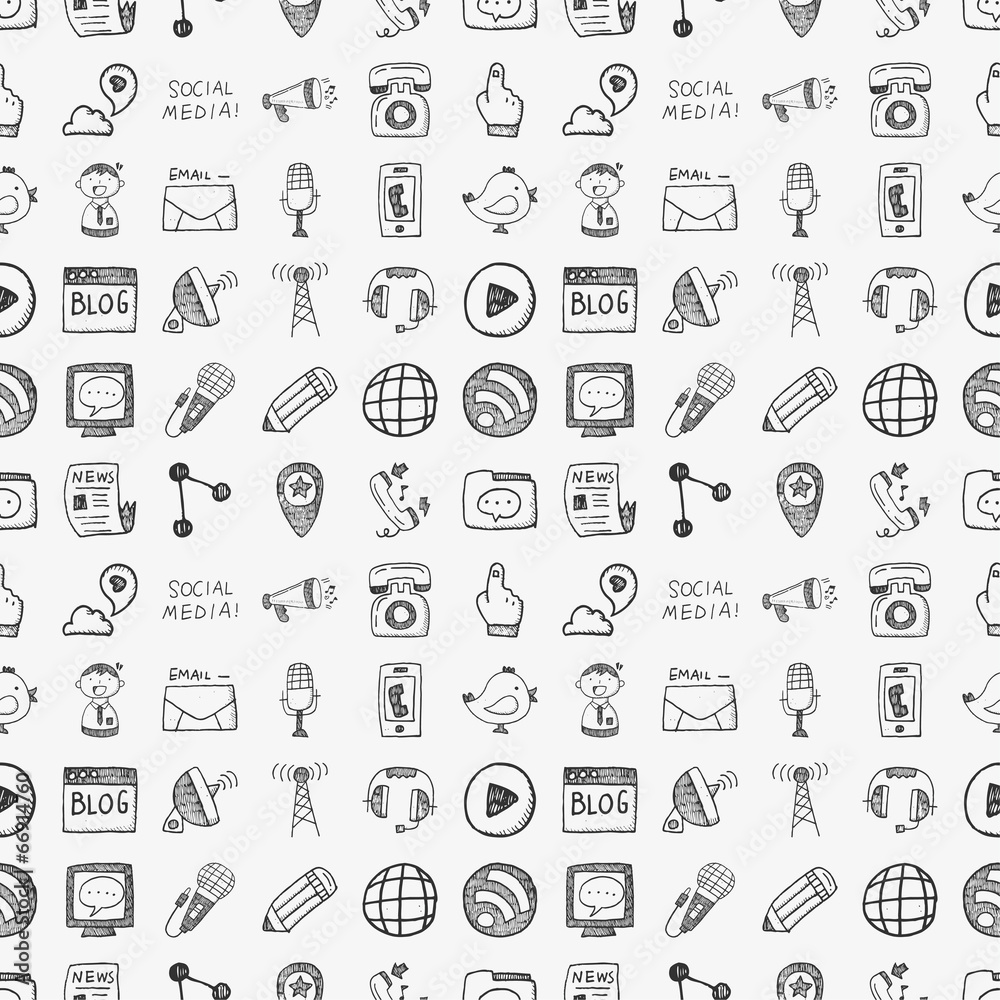 seamless doodle communication pattern seamless doodle communication pattern