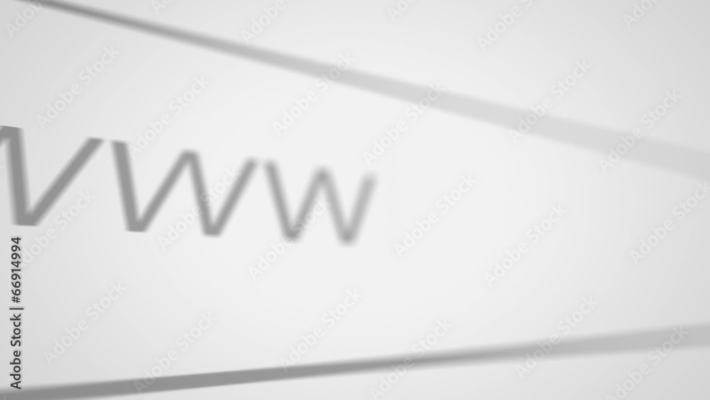 Typing website and domain. Shallow Depth of Field.