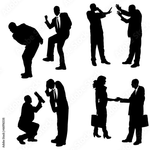 Vector silhouettes of business people.