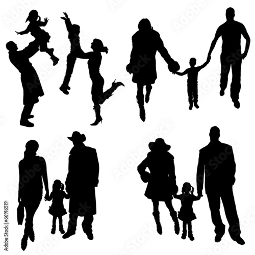 Vector silhouette of family.