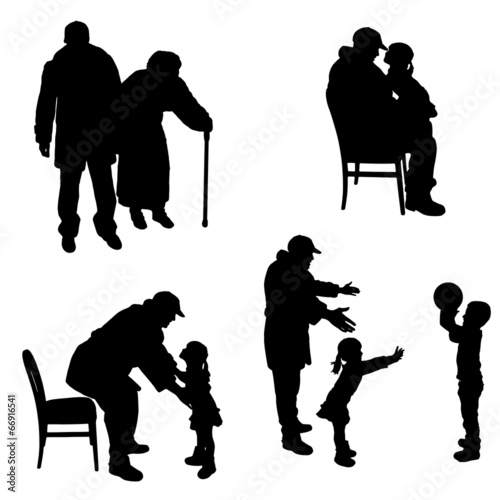 Vector silhouette of family.