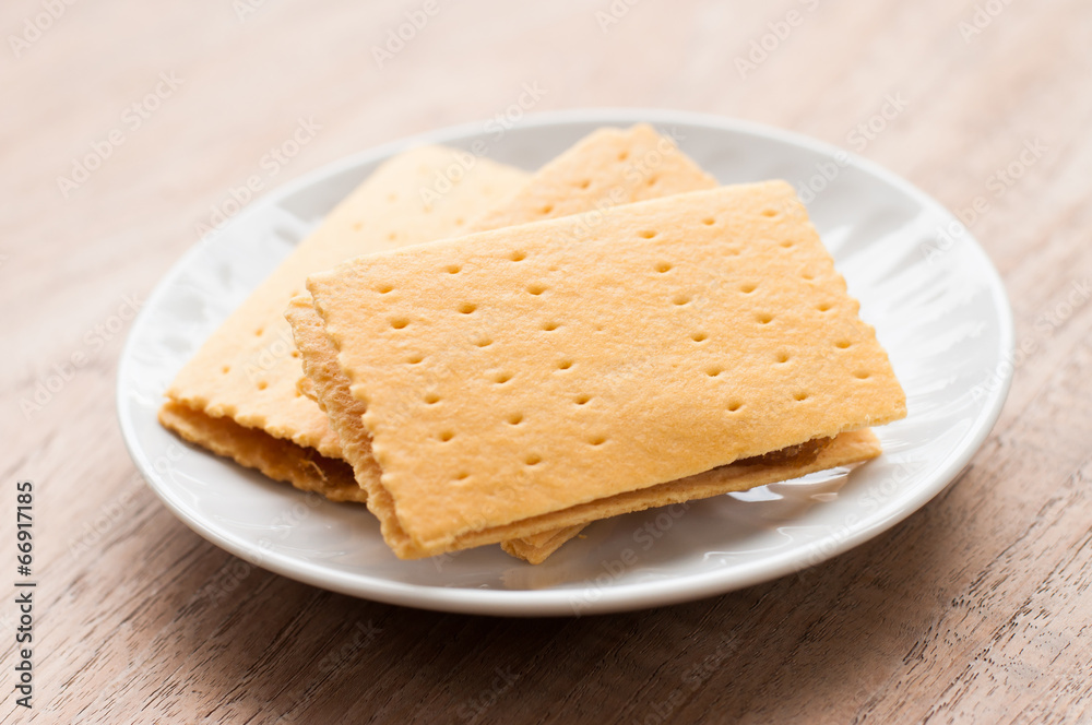 Pineapple pie stacked on a plate Pineapple pie stacked on a plate