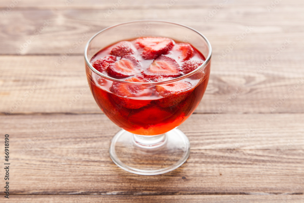 Strawberry jelly dessert