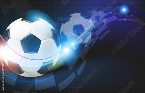 Soccer balls on blue background