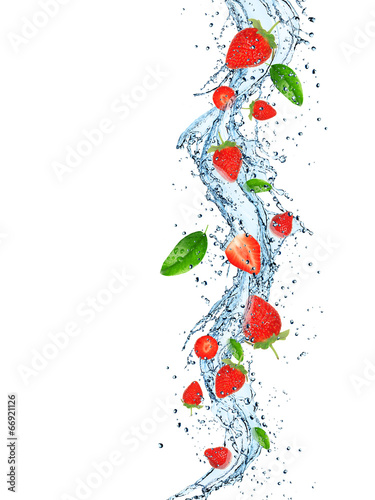 Fresh Strawberries with wat...