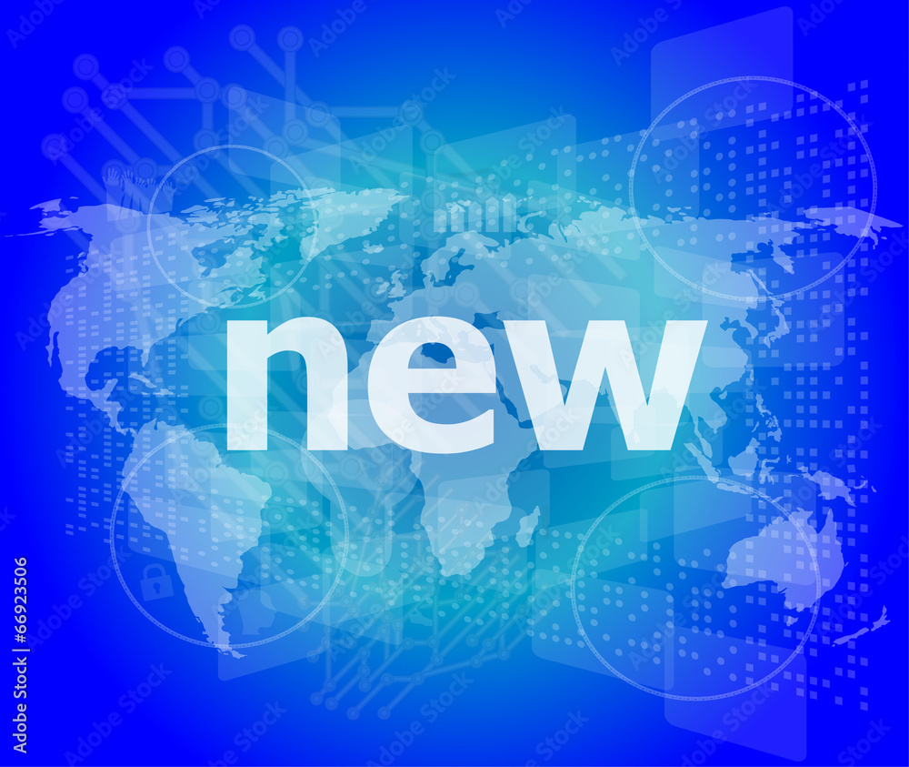 Education and learn concept: words new on digital screen Education and learn concept: words new on digital screen