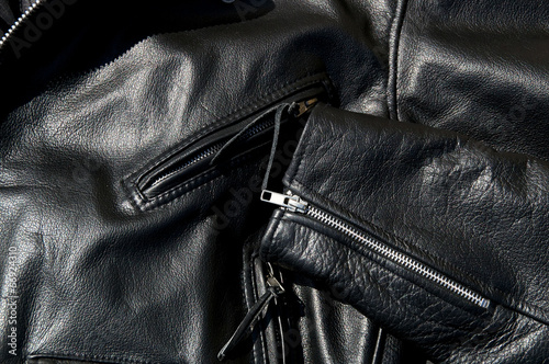 vintage black cowhide leather motorcycle jacket