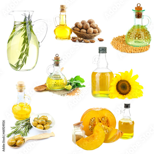 Oil collage, isolated on white
