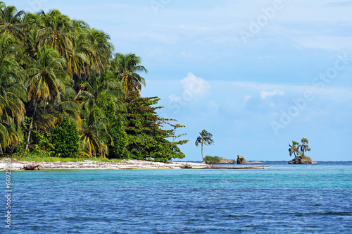 Beach with beautiful vegetation in Panama