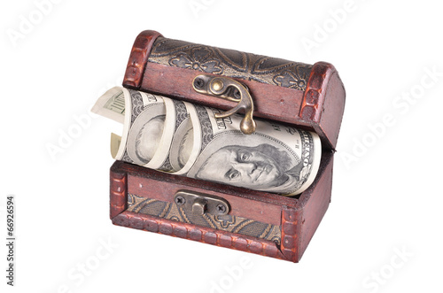 Casket with money photo