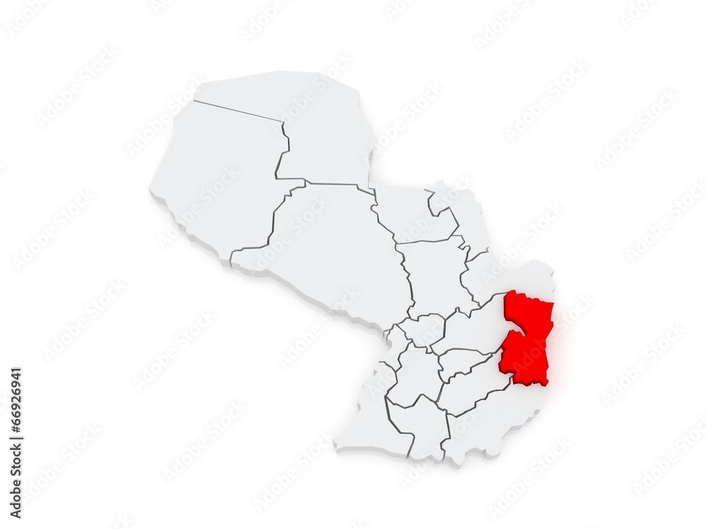 Map of Alto Parana. Paraguay. Map of Alto Parana. Paraguay.