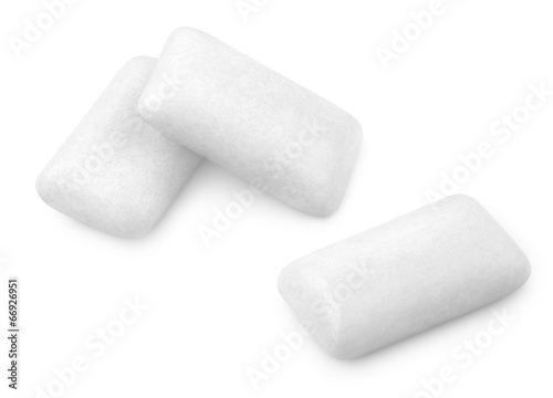Chewing gums isolated on white with clipping path photo