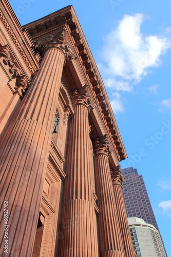 Philadelphia Pennsylvania. American city. American architecture. Landmark tourist attraction. Philadelphia Cathedral church. Roman Catholic church.