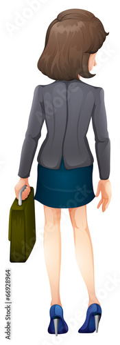 A backview of a businesswoman
