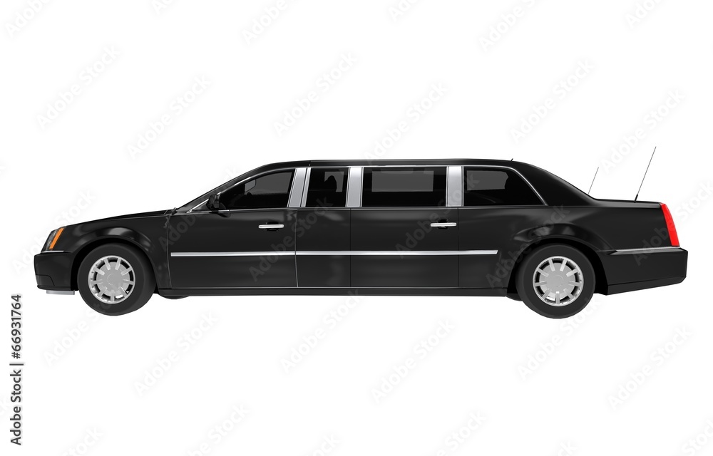 Fototapeta premium Limousine Side View Isolated