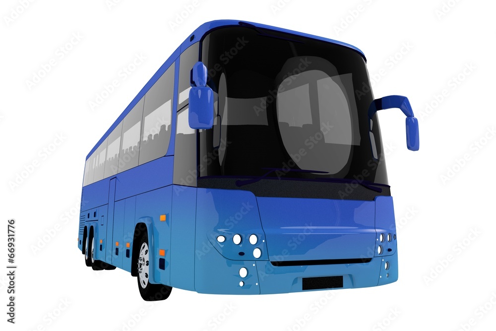 Modern Blue Tour Bus