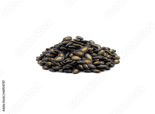 Dry Watermalon Seeds on white background photo