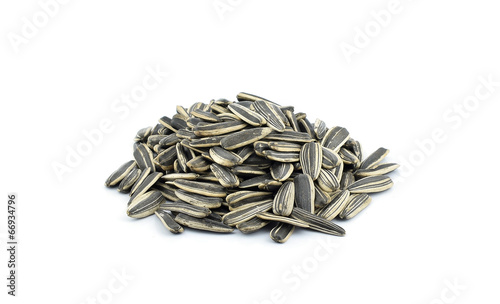 sunflower seeds on white background