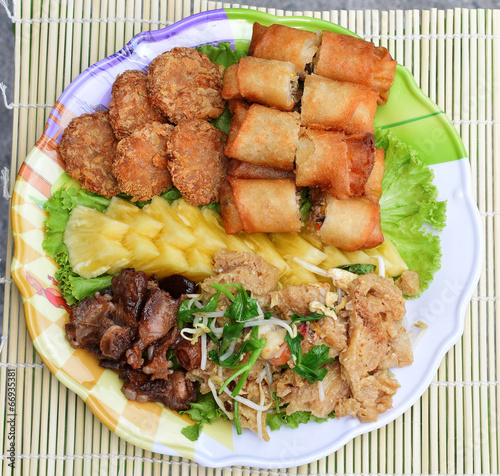Appetizers served by a caterer in a restaurant