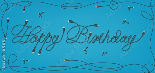 Happy Birthday USB Font Design