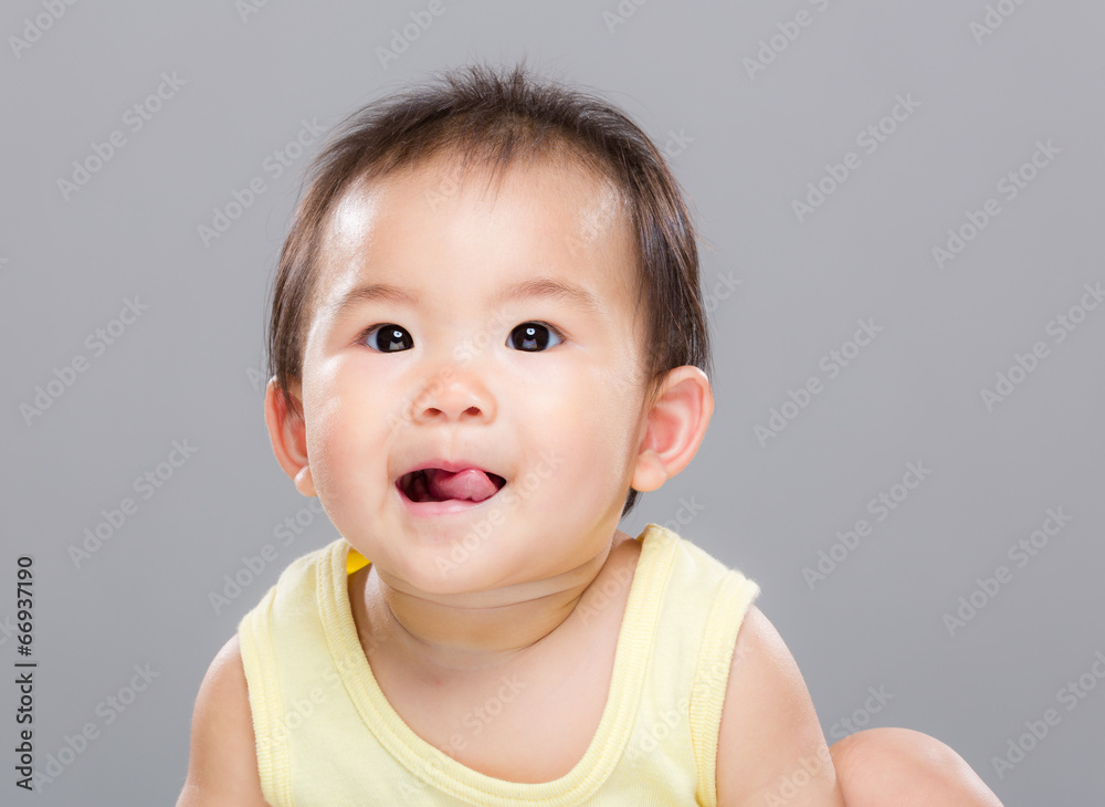 Baby girl show tongue Baby girl show tongue