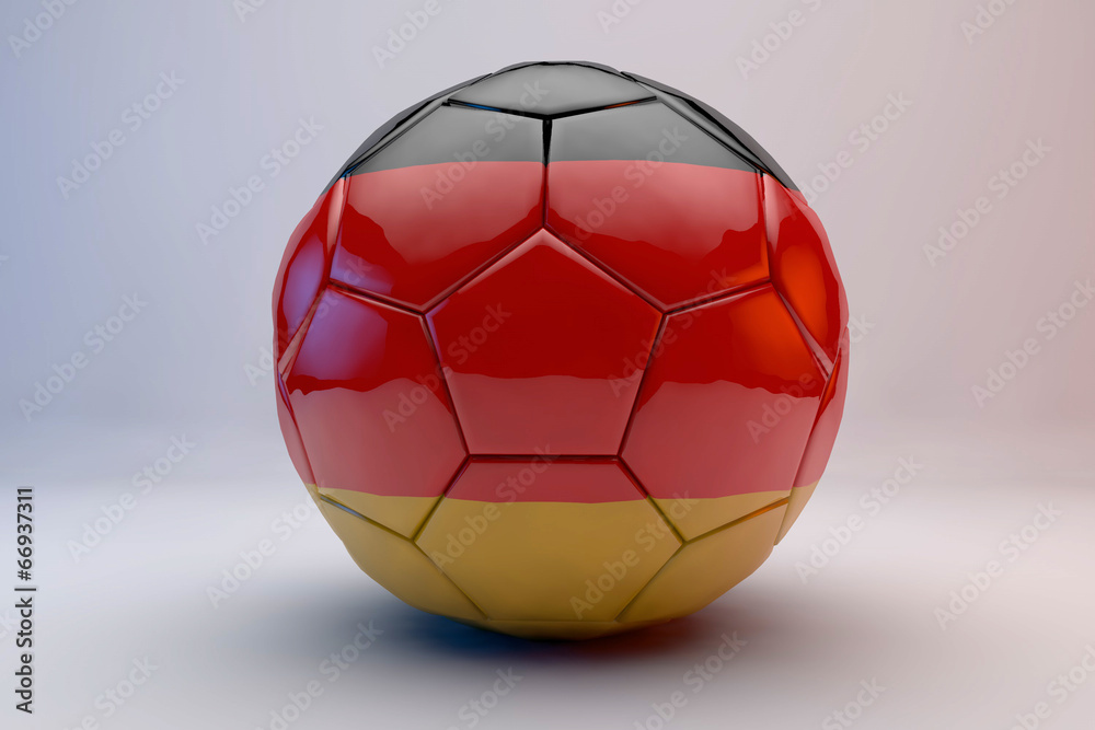 Fototapeta premium 3d render of soccer ball with german flag