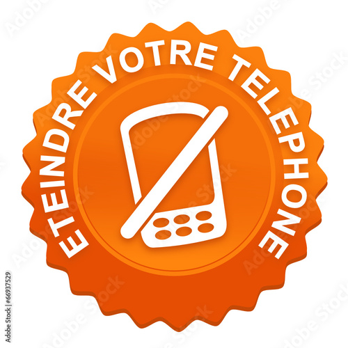 éteindre votre téléphone sur bouton web denté orange