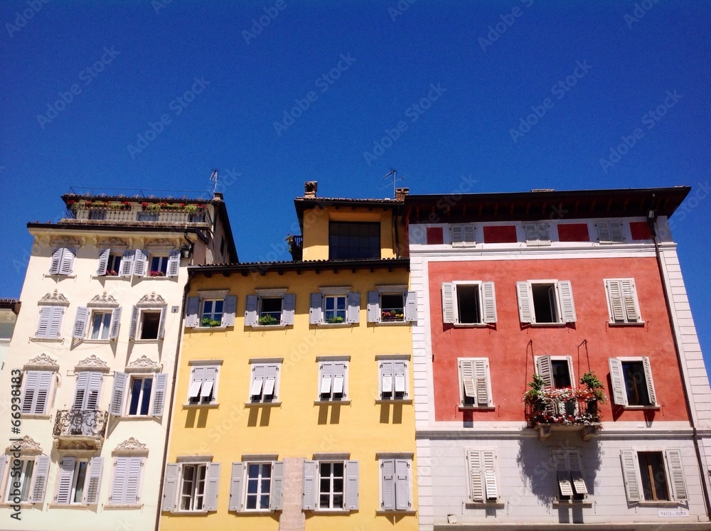 colorful buildings in Trento colorful buildings in Trento