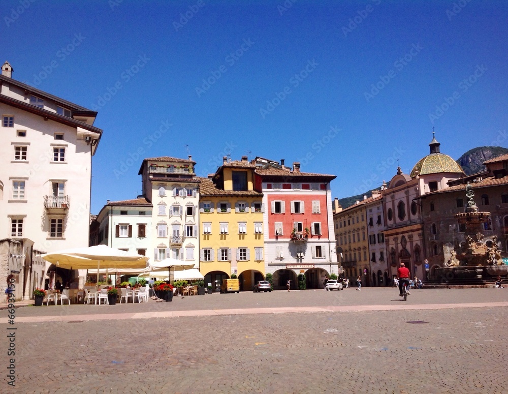 panoramic view of city center in Trento