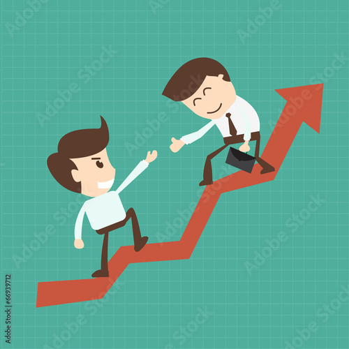 Financial adviser or business mentor help team partner up to pro