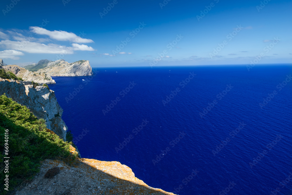 Sea near Cape Formentor in Mallorca horizontal