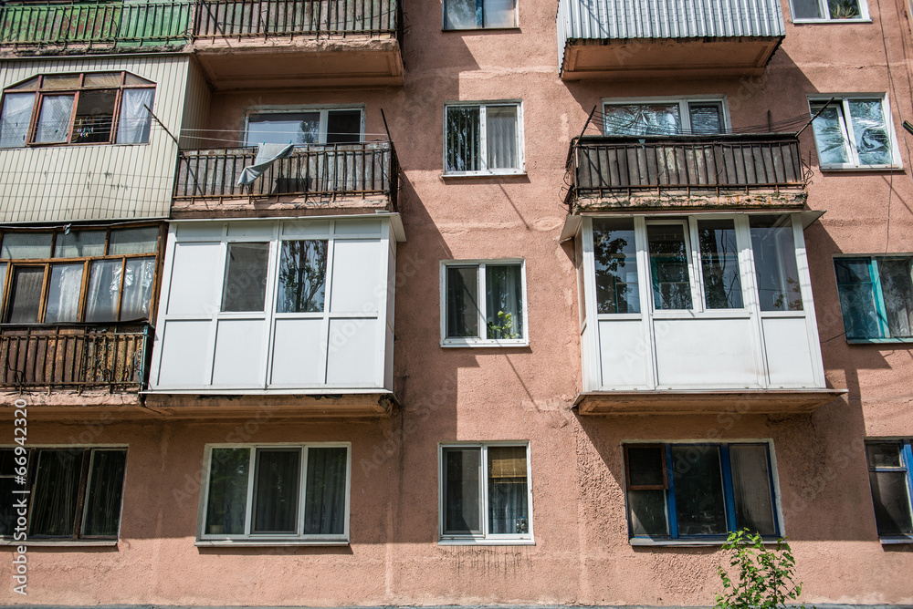 typical house of flats in Dobropillia in Donetsk Oblast, Ukraine typical house of flats in Dobropillia in Donetsk Oblast, Ukraine