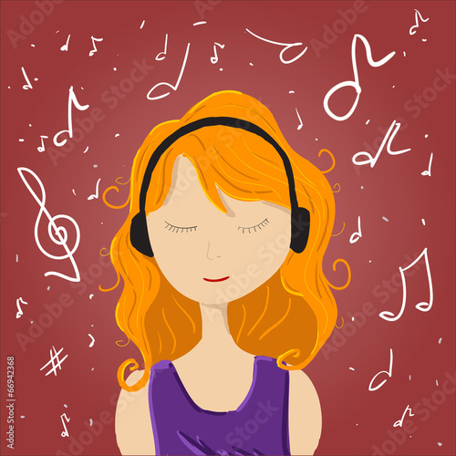 Girl listen music