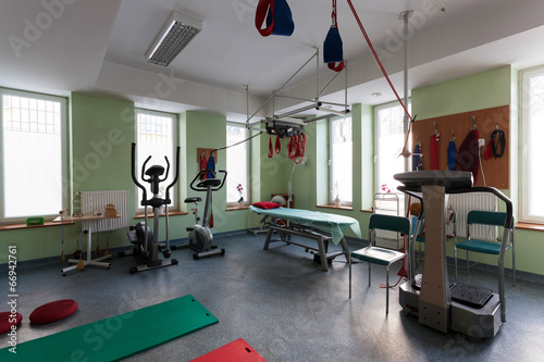 Room with equipment for physical training